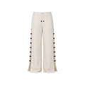 Beaded Linen Off-White Pants
