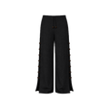 Beaded Linen Black Pants